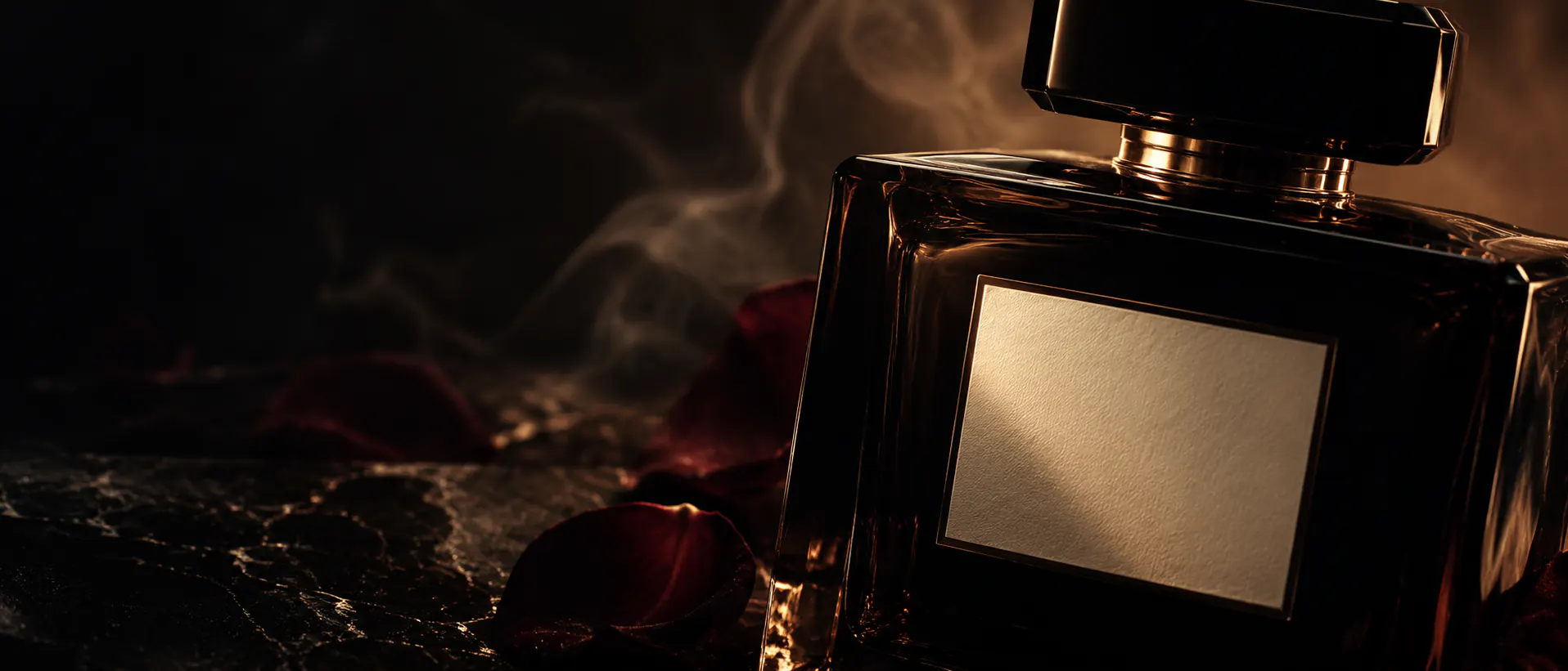 NOIRÉ black glass fragrance in amber light